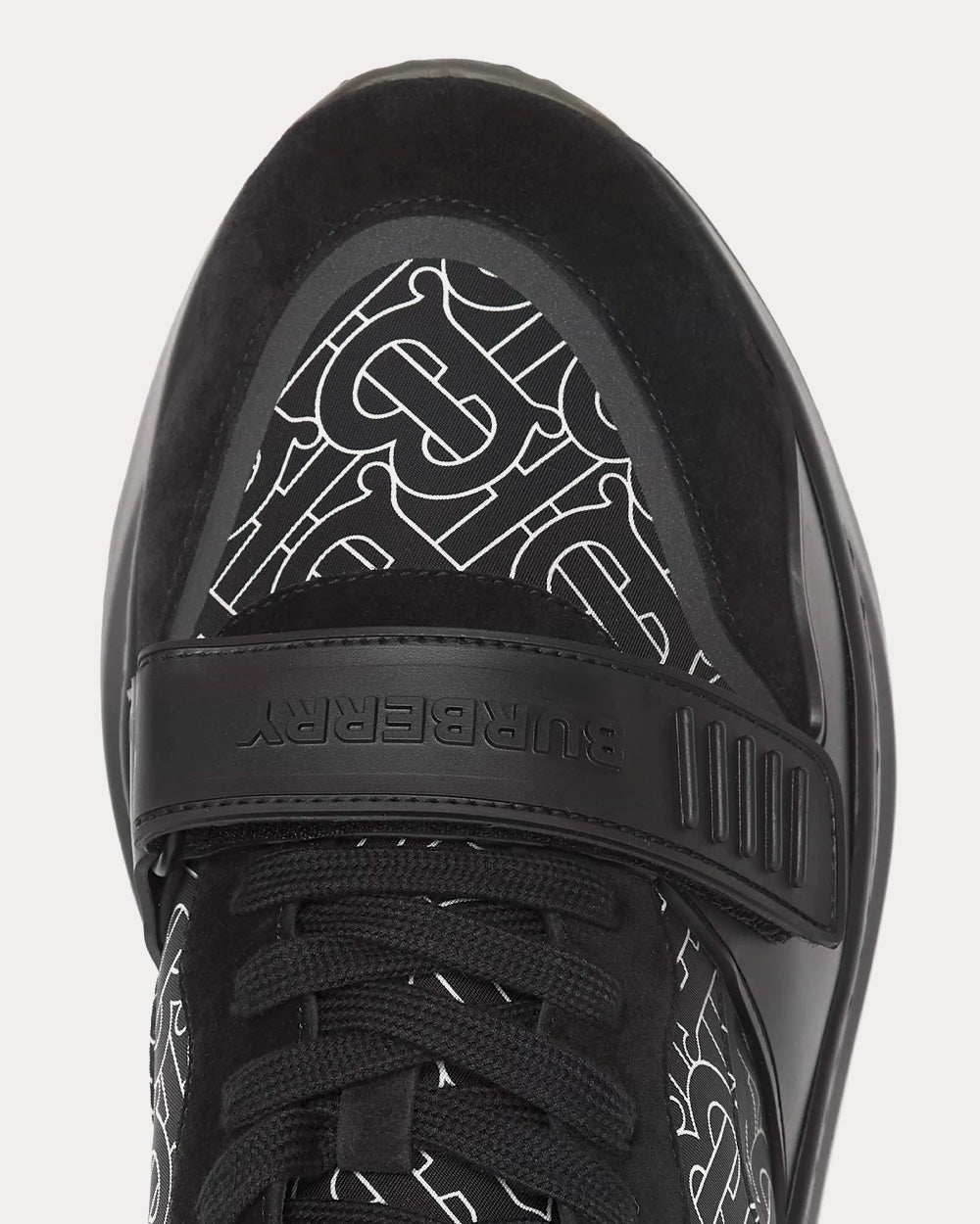 Burberry Monogram Print Nylon Black / White Low Top Sneakers - 5