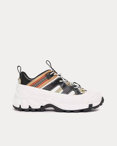 Burberry Arthur Icon Stripe Detail White Low Top Sneakers