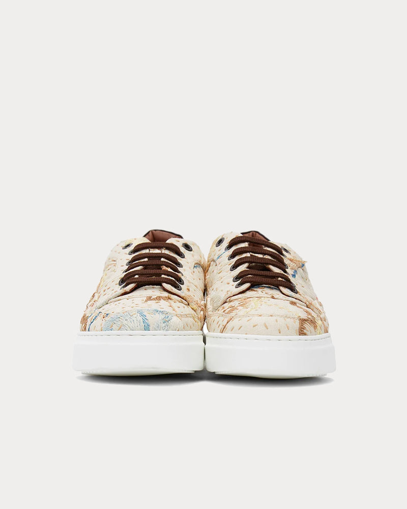 By Walid Embroidered Beige Low Top Sneakers - 2