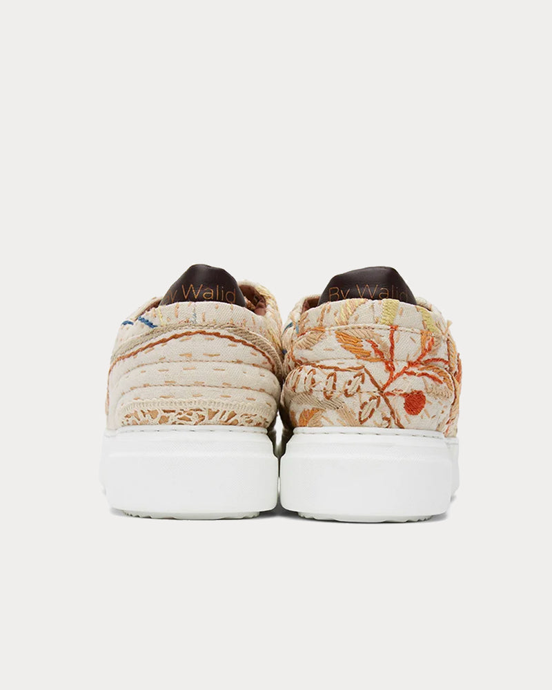 By Walid Embroidered Beige Low Top Sneakers - 4