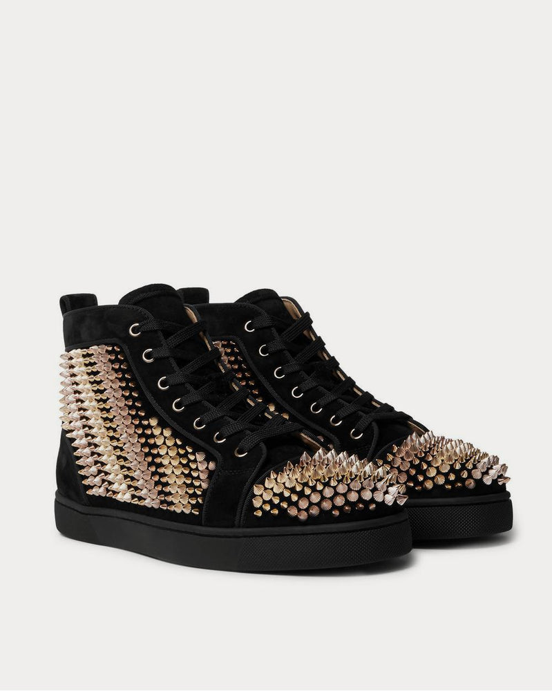 Christian Louboutin Galvalouis Spikes Suede High-Top  Black high top sneakers - 2