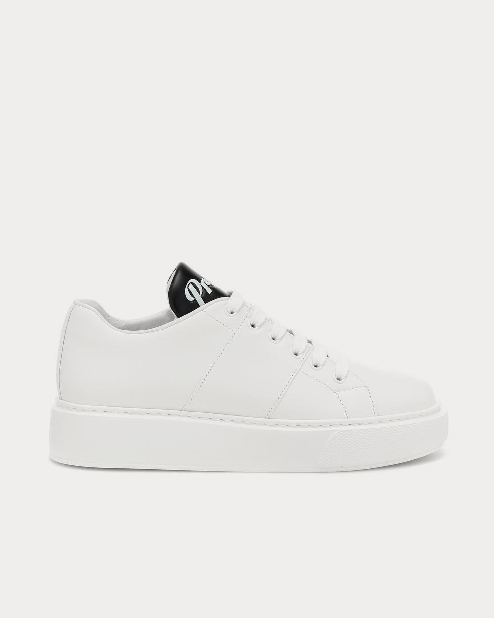 Prada Leather white + black Low Top Sneakers - 1