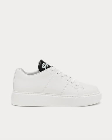 Prada Leather white + black Low Top Sneakers