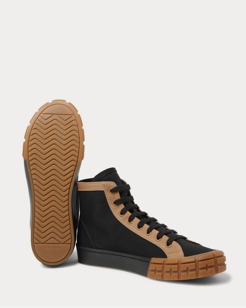 Prada Logo-Print Canvas High-Top  Black high top sneakers - 3