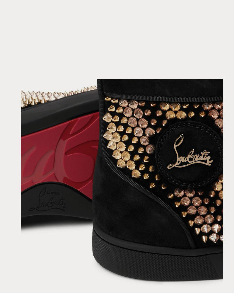 Christian Louboutin Galvalouis Spikes Suede High-Top  Black high top sneakers - 4