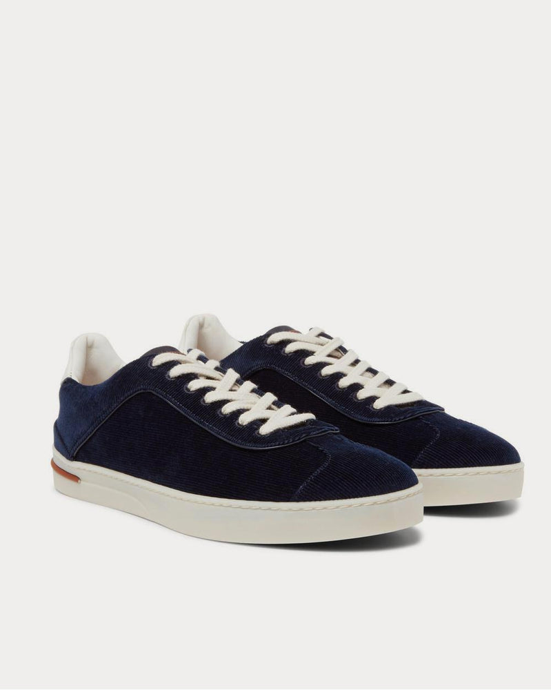 Loro Piana 70's Walk Corduroy  Navy low top sneakers - 2