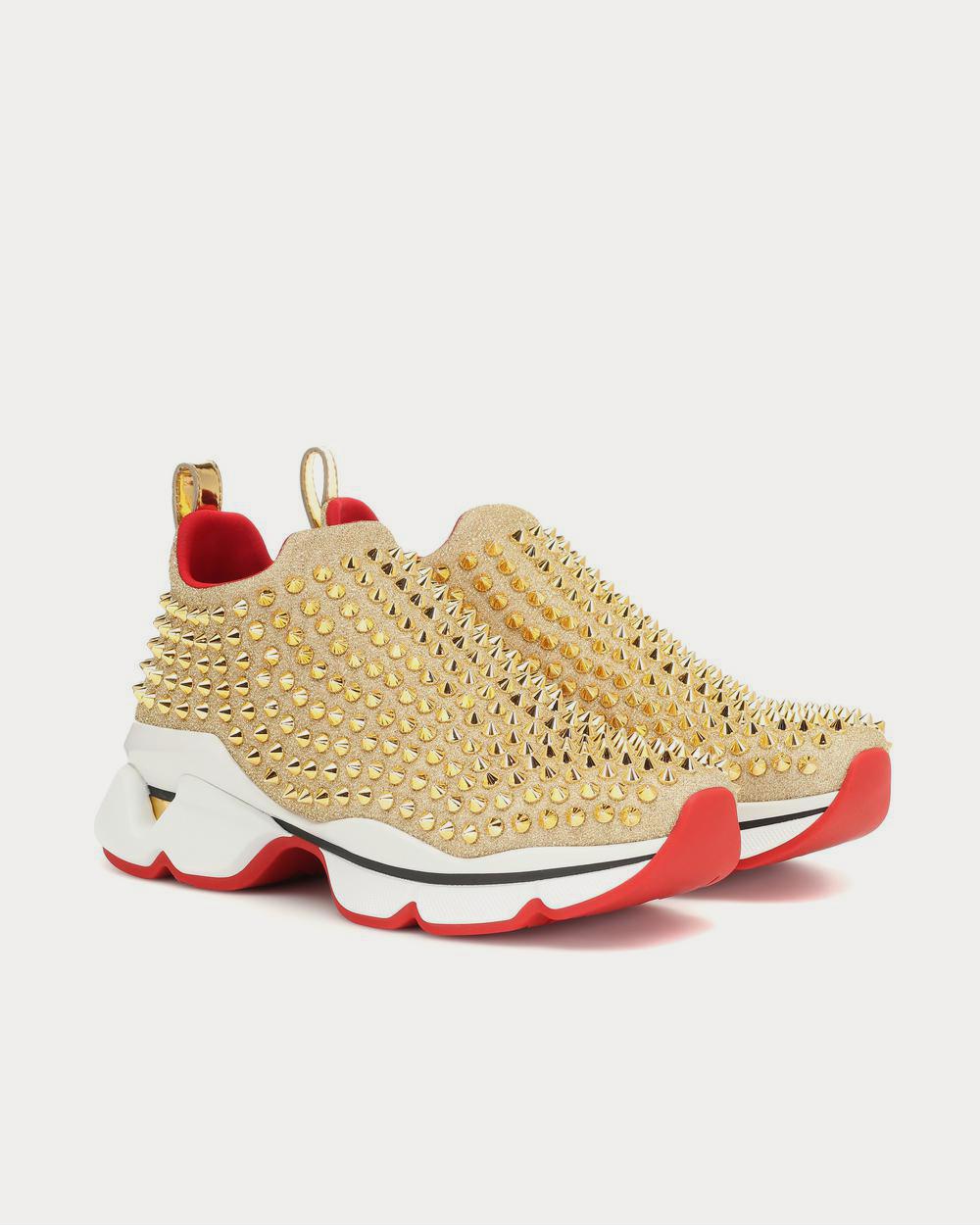 Louboutin gold spikes best sale