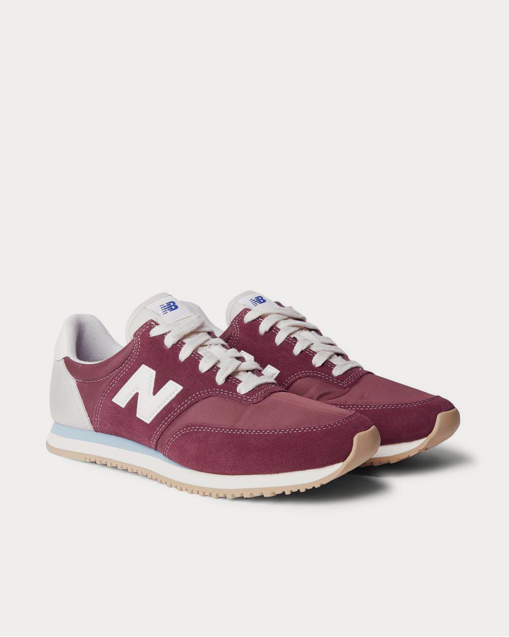 New Balance Comp 100 Leather and Suede-Trimmed Shell  Burgundy low top sneakers - 2