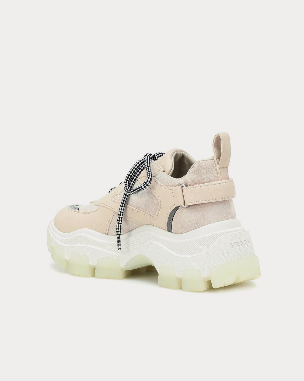 Prada Block leather Beige Low Top Sneakers - 3