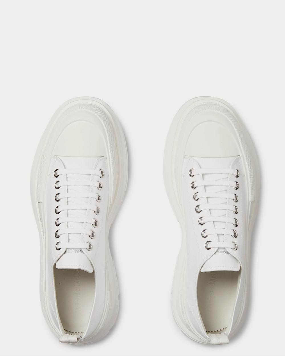 Alexander McQueen Rubber-Trimmed Canvas  White low top sneakers - 6