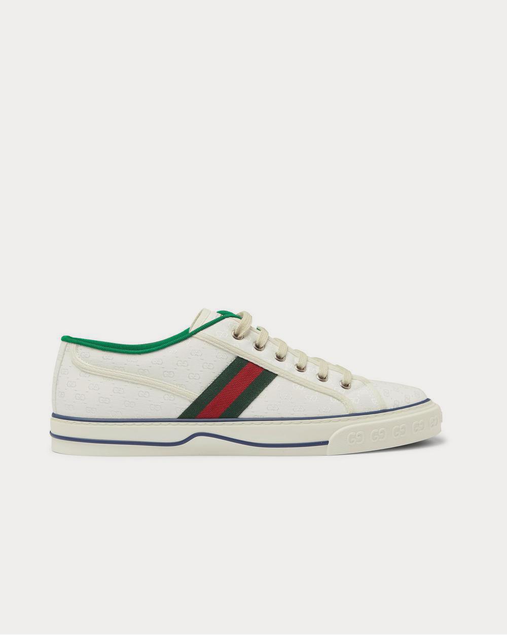 Gucci Mignon Webbing-Trimmed Jacquard  White low top sneakers - 1