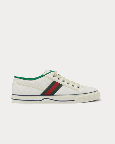 Gucci Mignon Webbing-Trimmed Jacquard  White low top sneakers