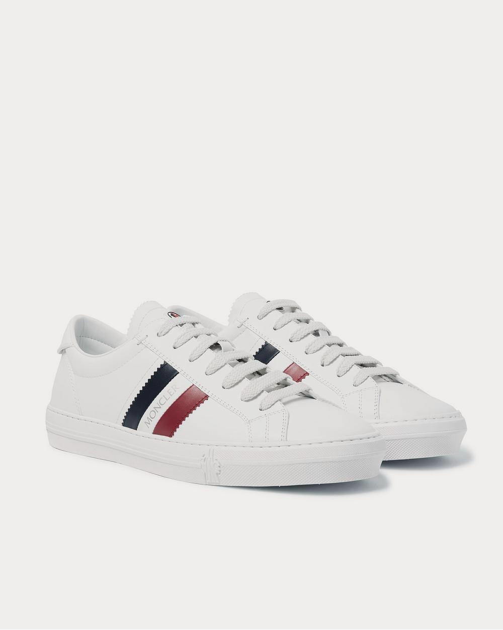 Moncler New Monaco Striped Leather  White low top sneakers - 2