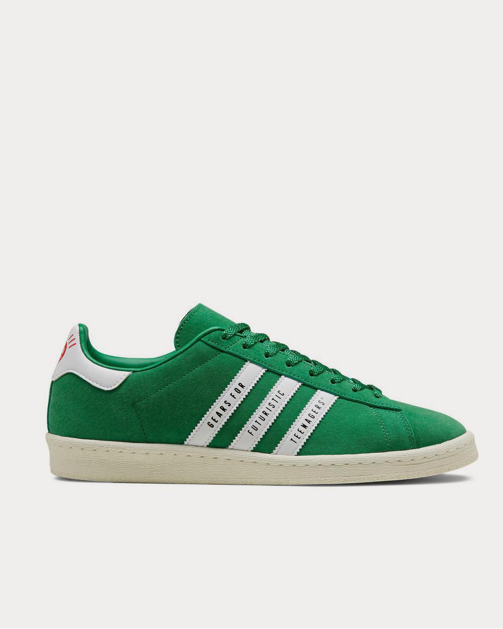 Adidas x Human Made Campus Leather-Trimmed Suede Green low top sneakers - 1