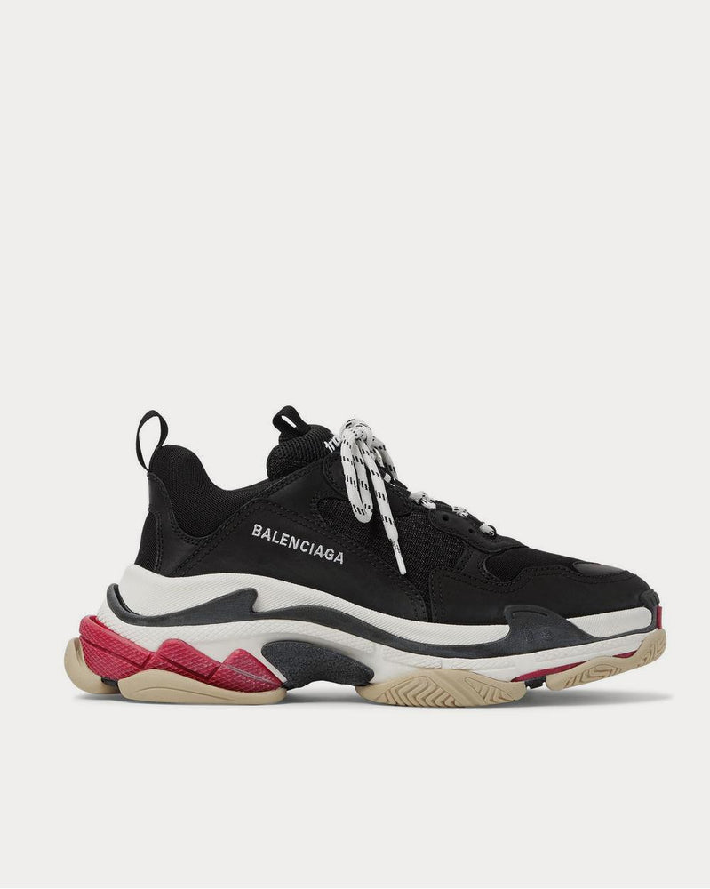 Balenciaga Triple S Mesh, Nubuck and Leather  Black low top sneakers - 1