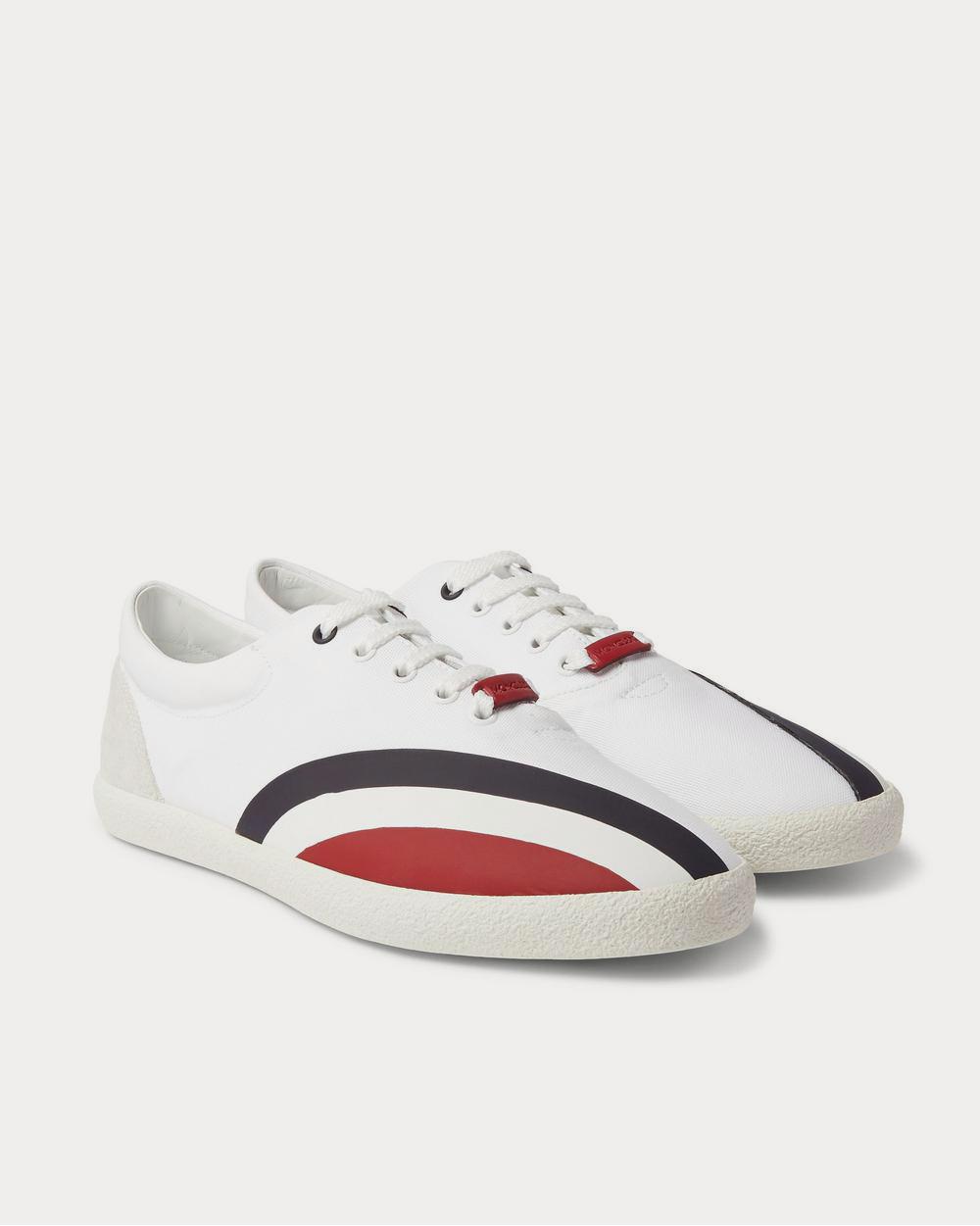 Moncler Suede, Rubber and Canvas  White low top sneakers - 2