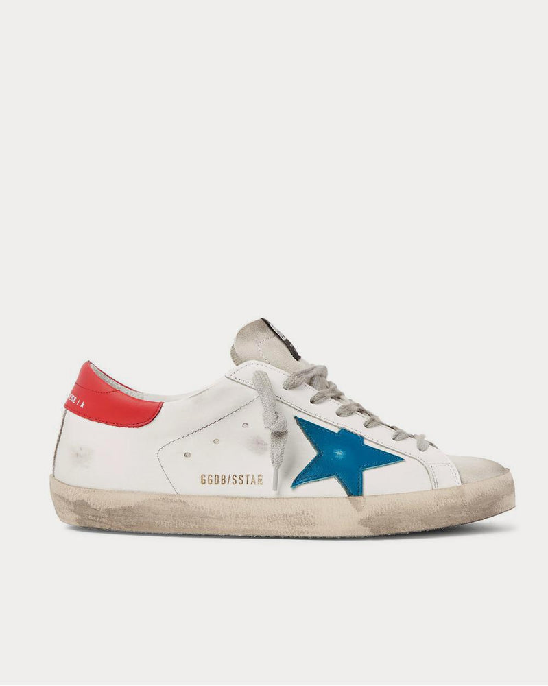 Golden Goose Superstar Distressed Leather and Suede  White low top sneakers - 1