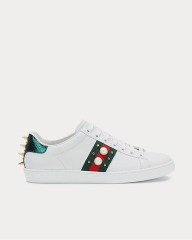 Gucci Ace embellished leather Bianco Low Top Sneakers