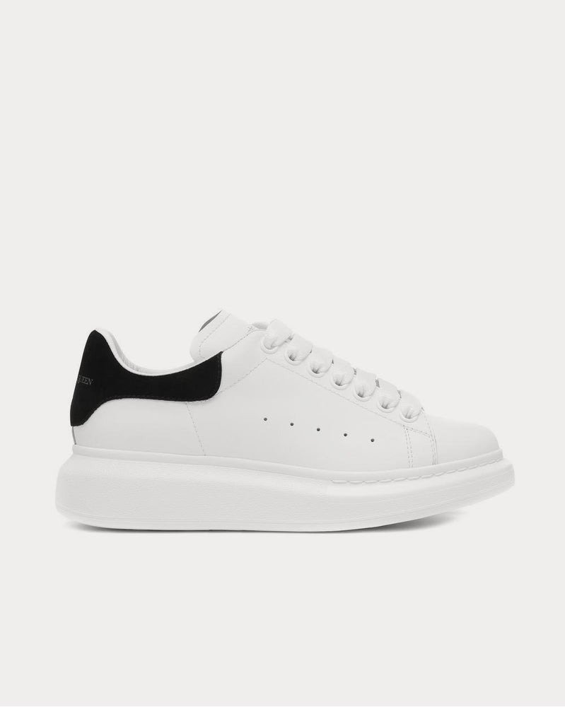 Alexander McQueen Leather White Black Low Top Sneakers - 1