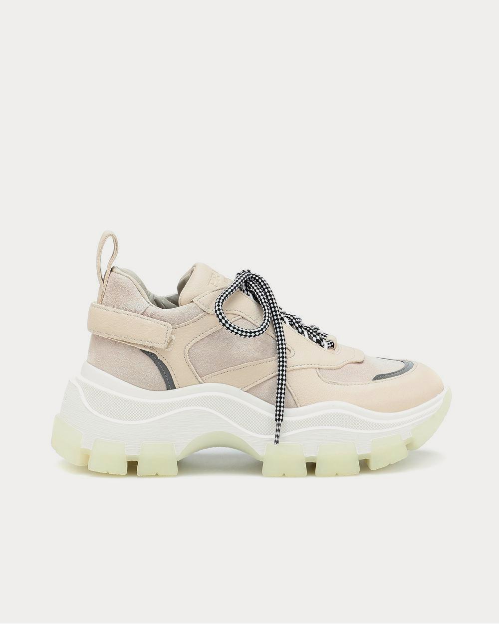 Prada Block leather Beige Low Top Sneakers - 1