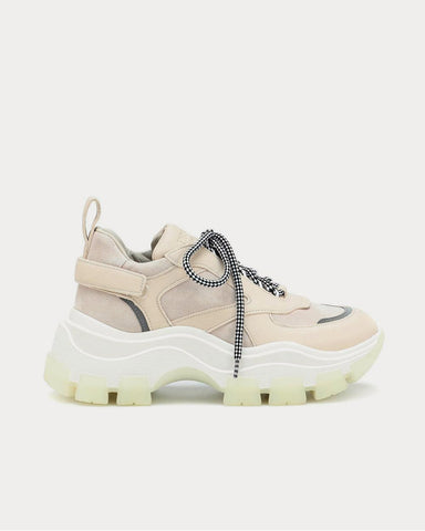 Prada Block leather Beige Low Top Sneakers