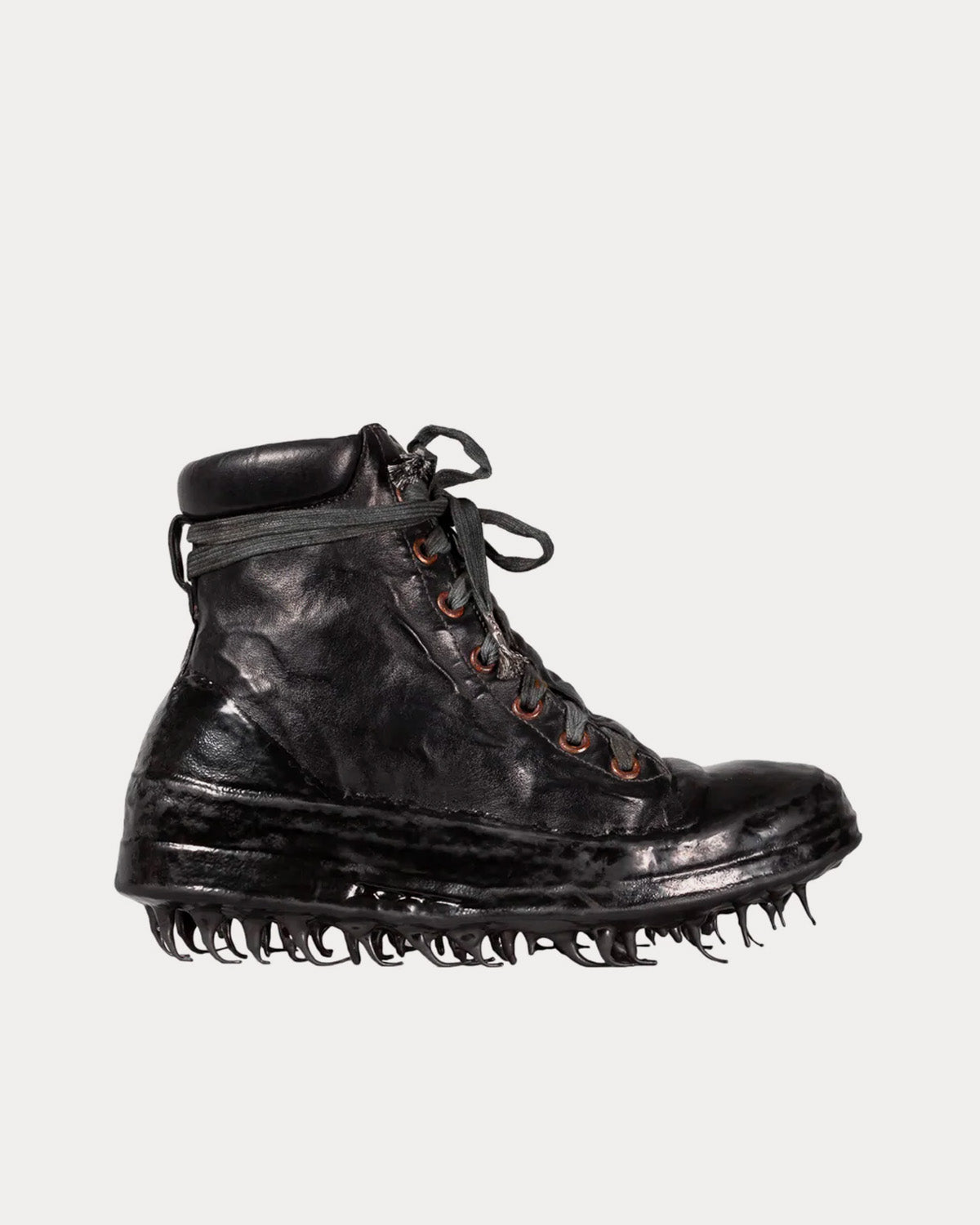 Carol Christian Poell Object Dyed No-Seam Drip Rubber Black High Top  Sneakers - Sneak in Peace