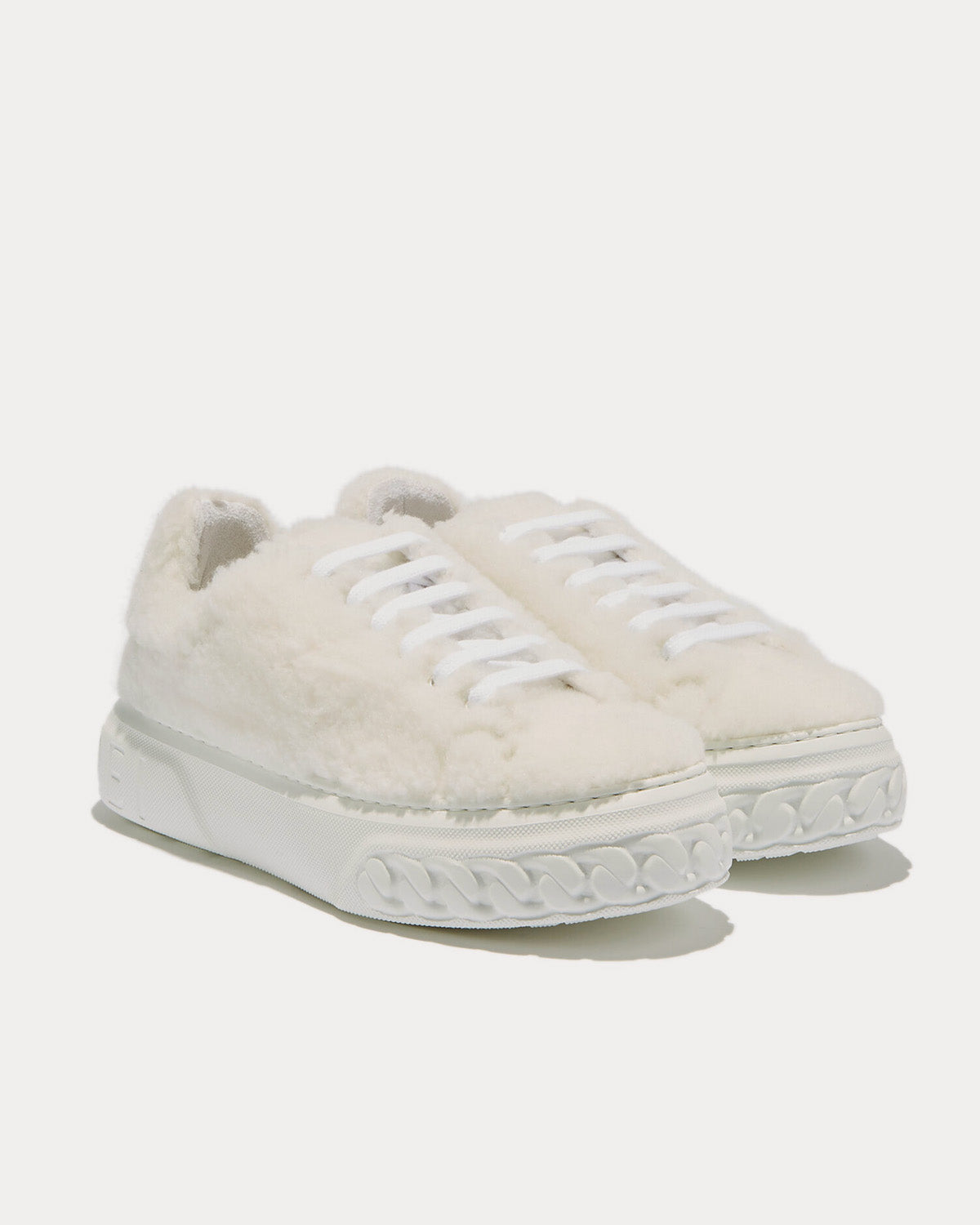 Casadei Off Road Ecosheep White Low Top Sneakers - 2