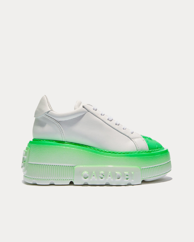 Casadei Nexus Fluo White / Green Low Top Sneakers - 1