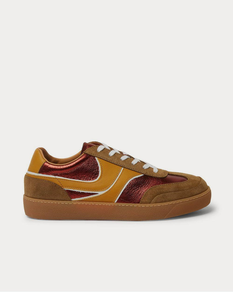 Dries Van Noten Panelled Suede and Leather  Brown low top sneakers - 1