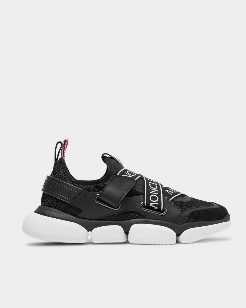 Moncler Bakary Logo-Trimmed Mesh, Suede and Leather  Black low top sneakers - 1