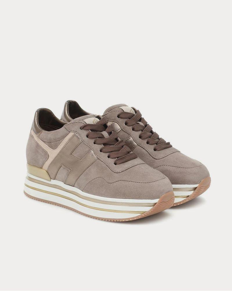 Hogan Midi Platform leather Beige Low Top Sneakers - 2