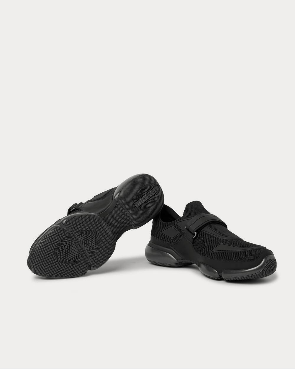 Prada Cloudbust Mesh, Rubber and Leather  Black low top sneakers - 3