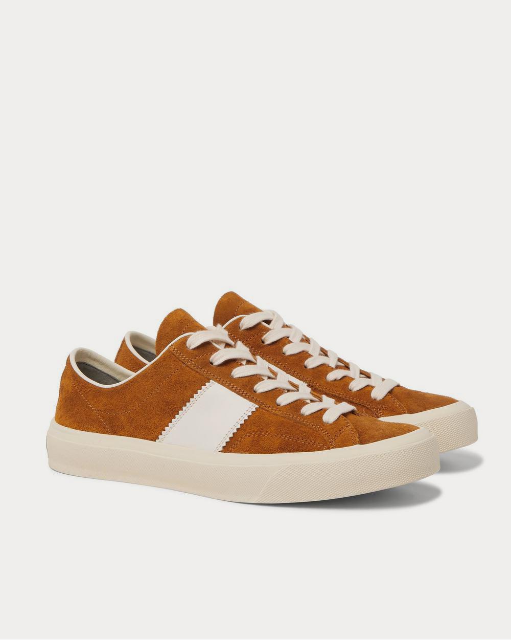 Tom Ford Cambridge Leather-Trimmed Suede  Brown low top sneakers - 2