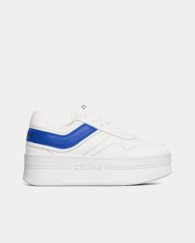 Celine Block With Wedge Outsole Optic White / Blue Low Top Sneakers