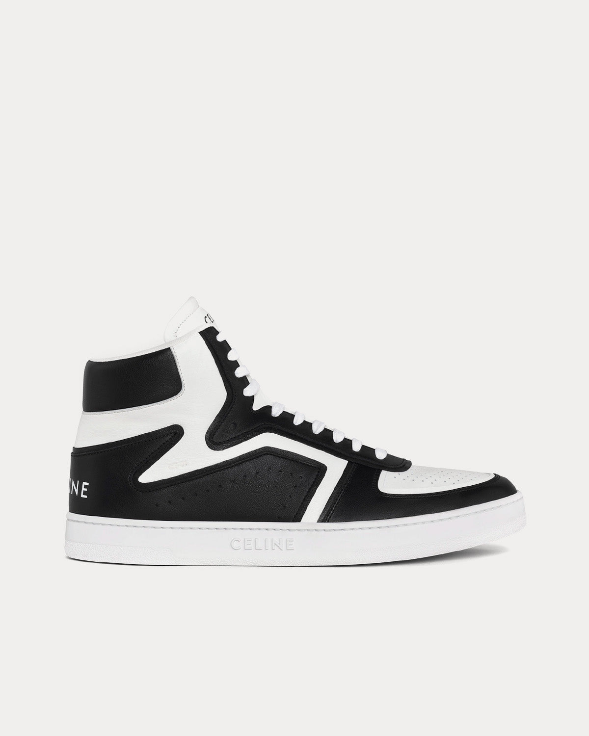 Celine CT-01 'Z' Calfskin Leather Black / Optic White High Top Sneakers - 1