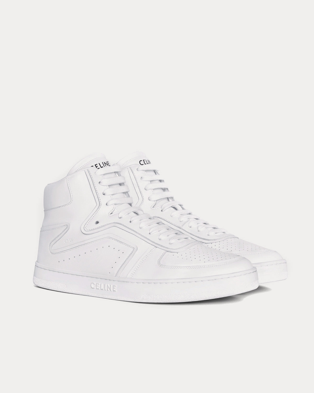 Celine CT-01 'Z' Calfskin Leather Optic White High Top Sneakers - 2