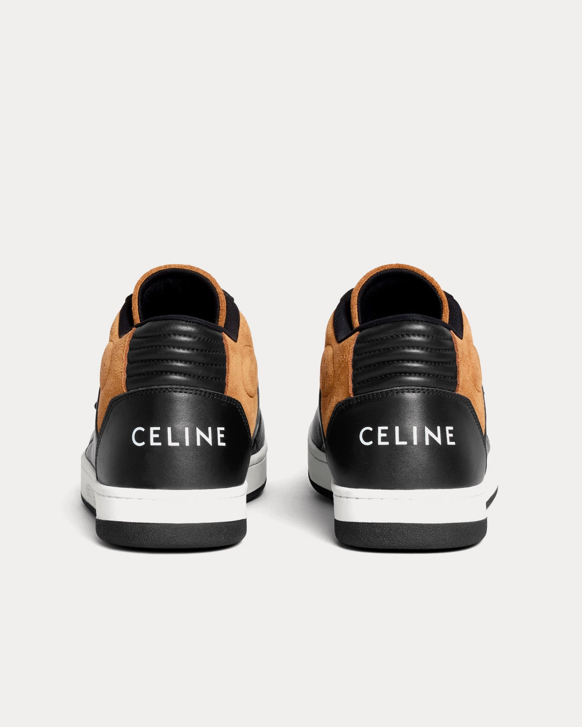 Celine CT-02 Scratch in Suede & Calfskin Black / Tan Mid Top Sneakers - 3