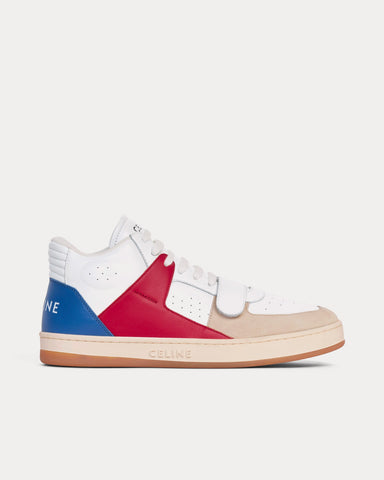 Celine CT-02 Leather White / Red / Blue / Ivory Mid Top Sneakers