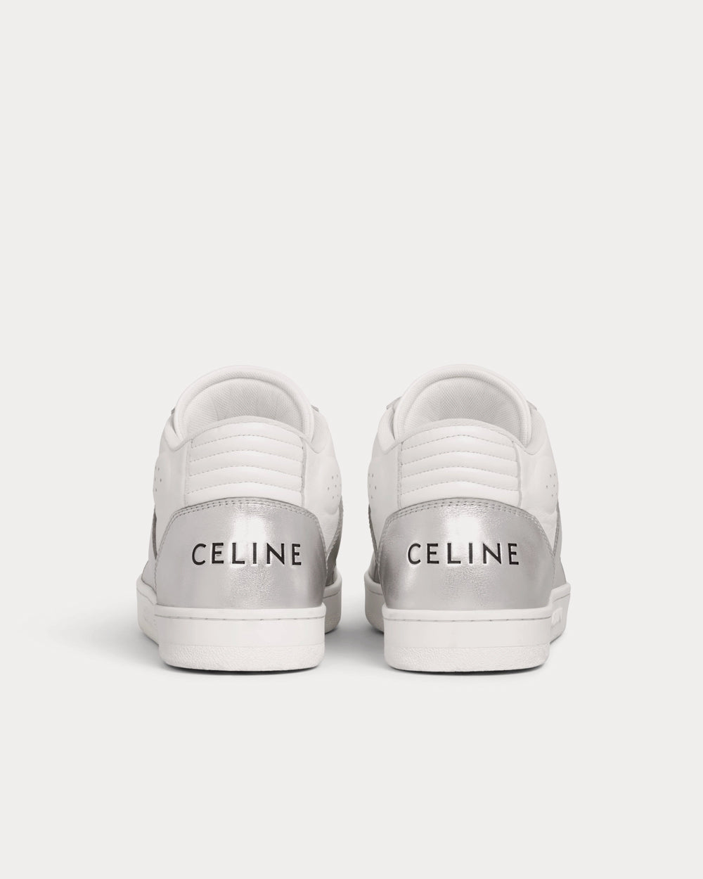 Celine CT-02 Mid With Scratch In Calfskin Optic White / Silver High Top Sneakers - 3