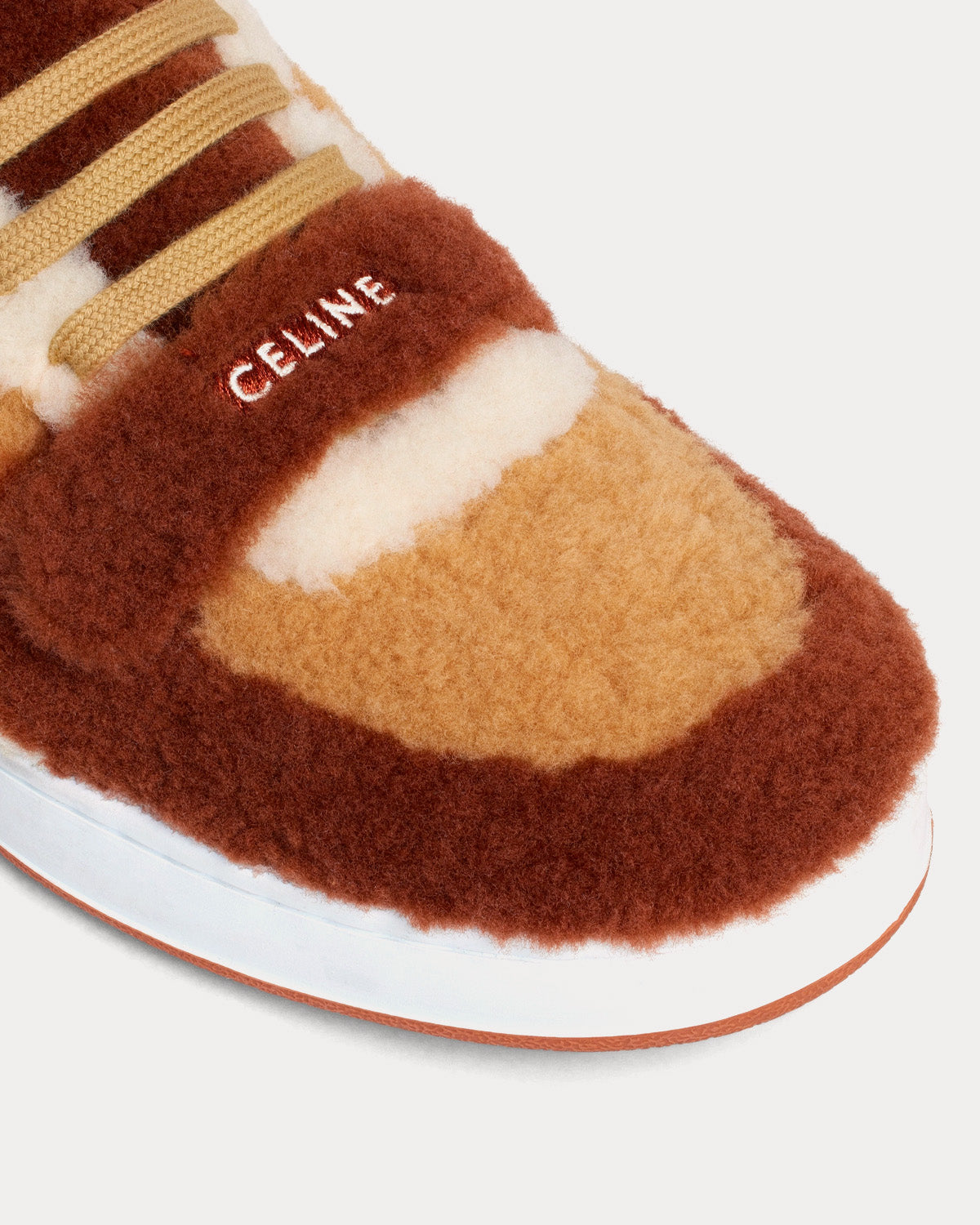 Celine CT-02 Scratch in Shearling Brown / Beige / Fox Red Mid Top 