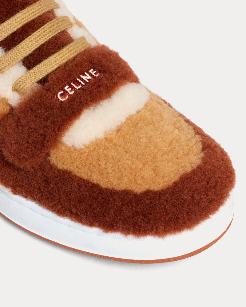 Celine CT-02 Scratch in Shearling Brown / Beige / Fox Red Mid Top Sneakers - 4