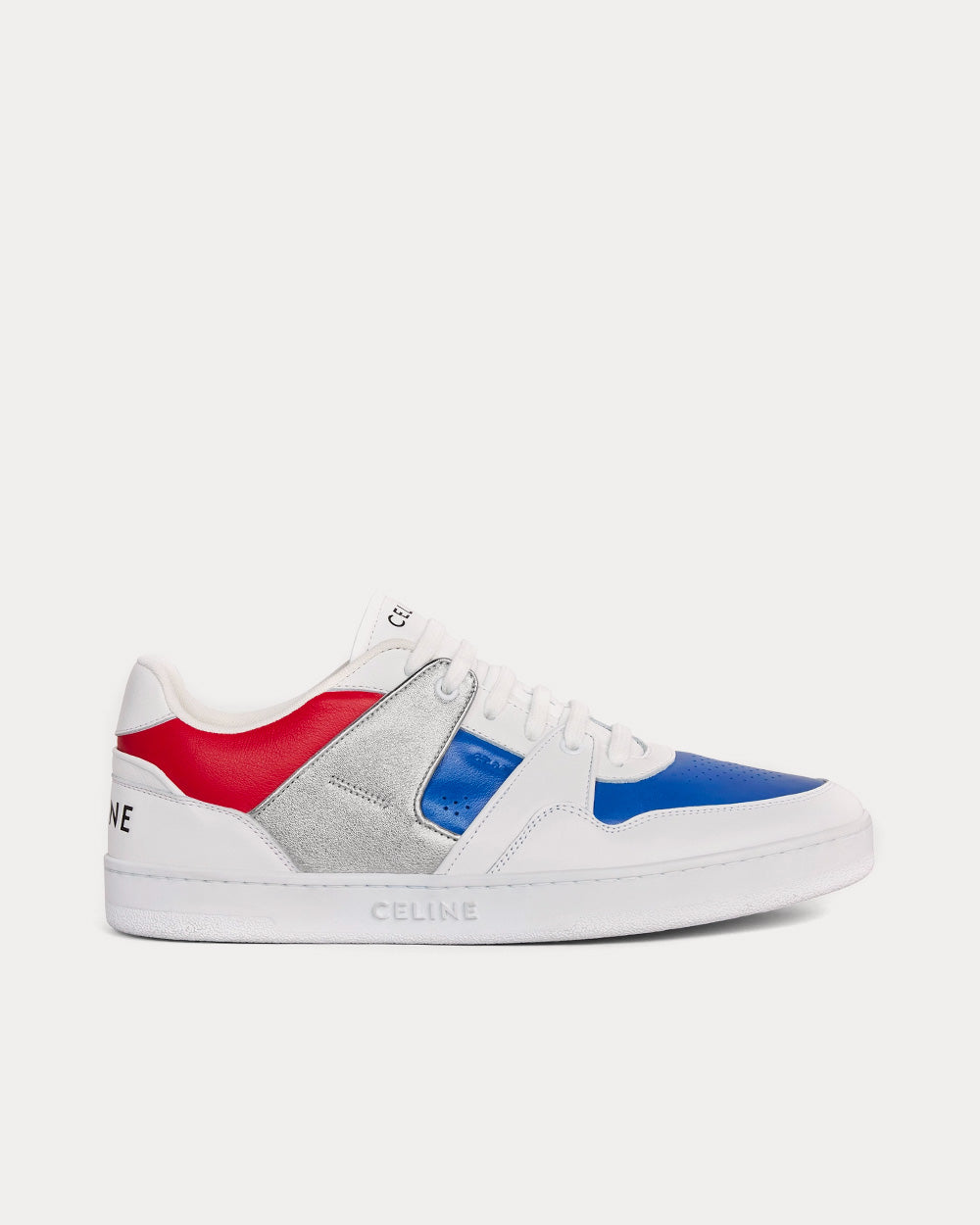 Celine CT-04 Leather White / Blue / Silver / Red Low Top Sneakers - 1