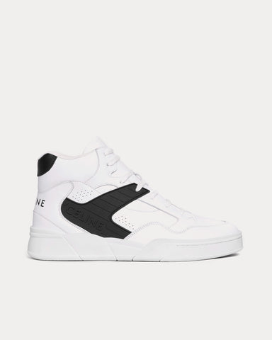 Celine CT-06 Calfskin & Laminated Calfskin Optic White / Black High Top Sneakers