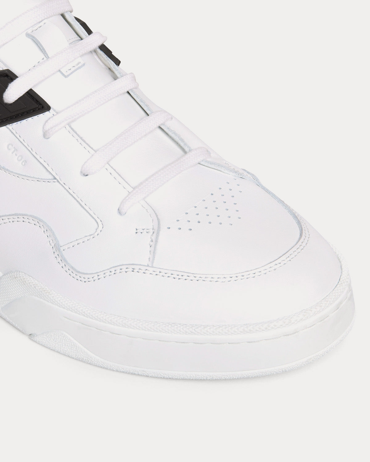 Celine CT-06 Calfskin & Laminated Calfskin Optic White / Black High Top Sneakers - 4