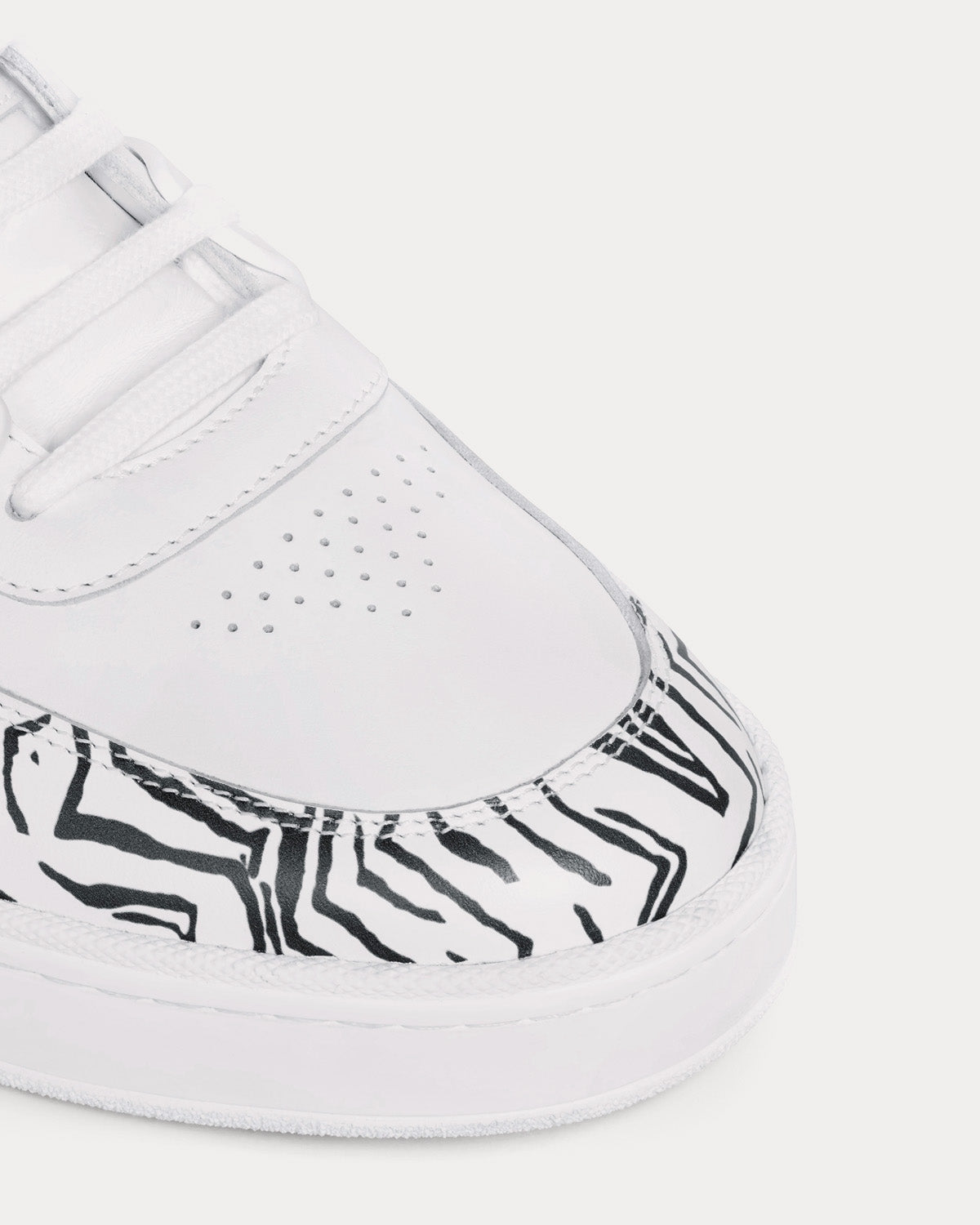 Celine CT-07 Calfskin & Zebra Stamped Calfskin Optic White / Black Low Top Sneakers - 3