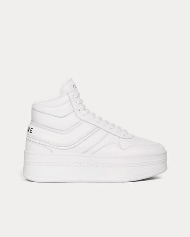 Celine Block with Wedge Optic White Mid Top Sneakers