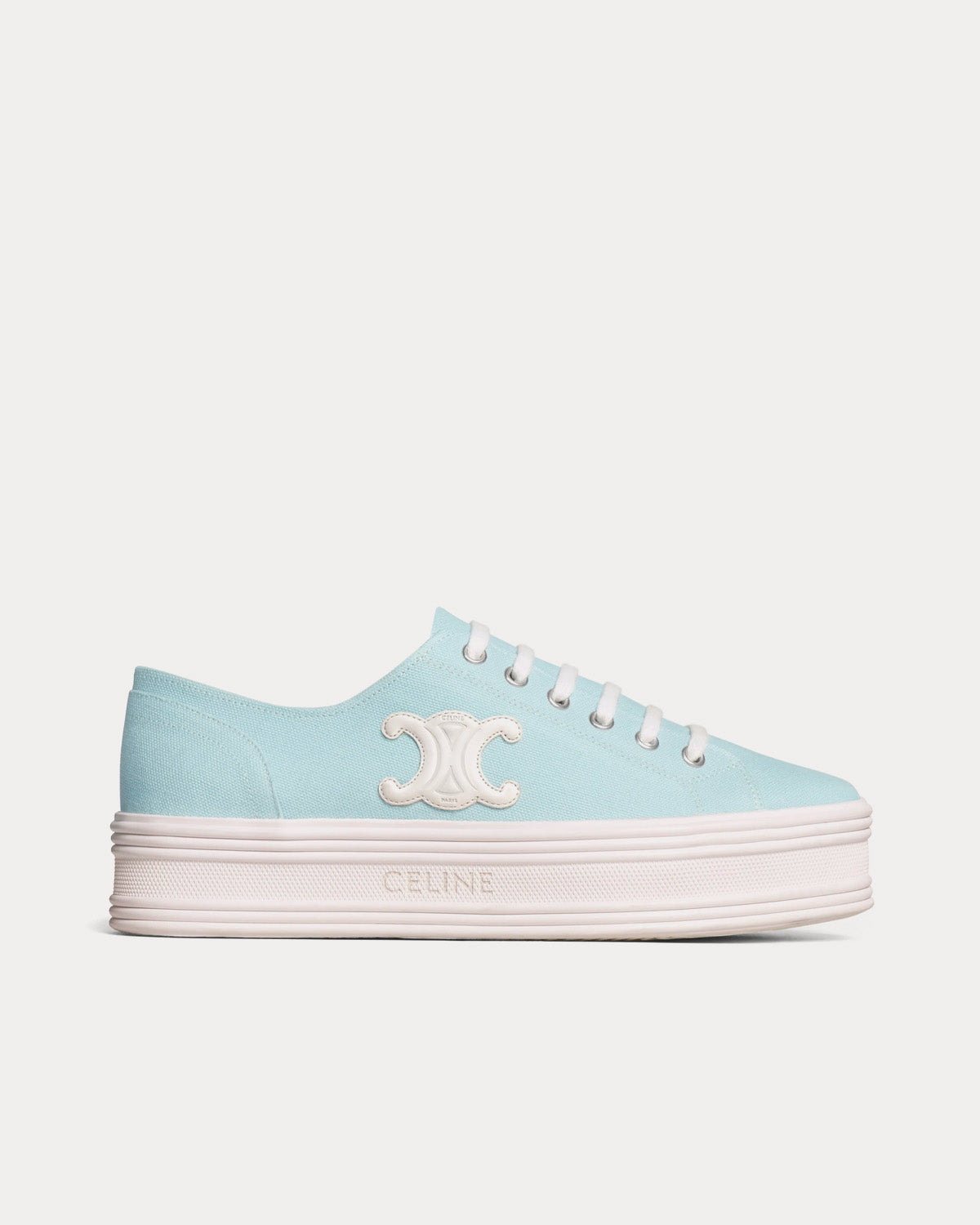 Celine Jane Lace-Up Light Blue Low Top Sneakers - 1