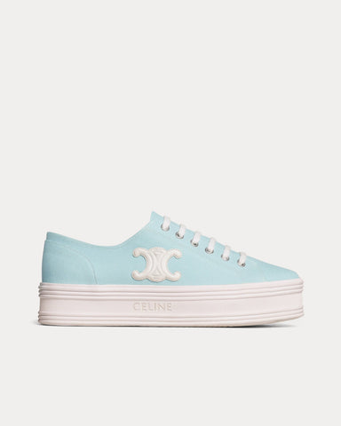 Celine Jane Lace-Up Light Blue Low Top Sneakers