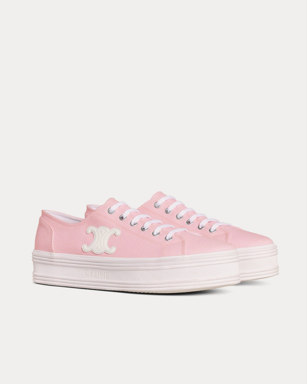 Celine Jane Lace-Up Light Pink Low Top Sneakers - 2