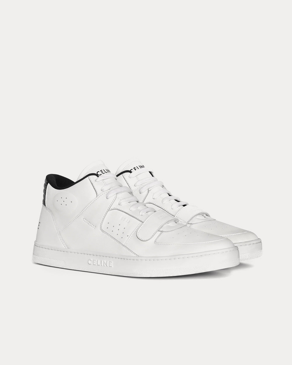 Celine CT-02 Scratch with Calfskin Optic White / Black Mid Top Sneakers - 2